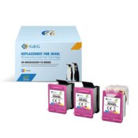 G&G HP 304XL Color Pack de 3 cartouches d'encre remanufacturées - Eco Saver - Affiche le niveau d'encre - Remplace N9K07AE/N9K05AE