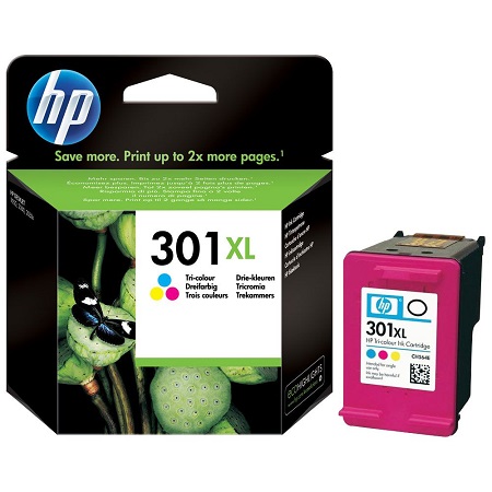 Pack cartouches d'encre 301XL noir et 3-couleurs compatibles HP