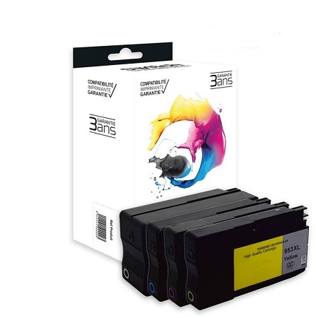 HP 903 Pack de 4 cartouches d'encre noire, cyan, jaune et magenta